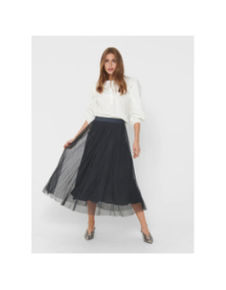 Jupe longue plissée lavina gris anthracite femme - Only