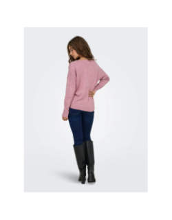 Pull col v rica life rose chiné femme - Only