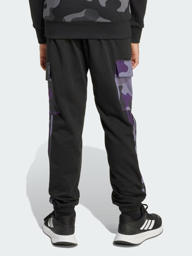 Pantalon jogging cargo camo 3s noir et violet enfant - Adidas