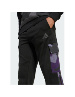 Pantalon jogging cargo camo 3s noir et violet enfant - Adidas