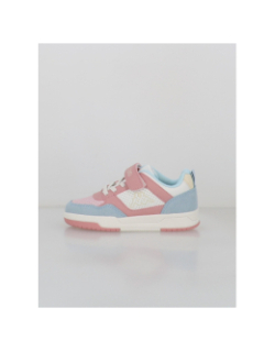 Baskets à scratch logo manis rose bleu enfant - Kappa
