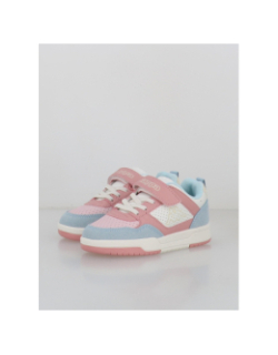 Baskets à scratch logo manis rose bleu enfant - Kappa