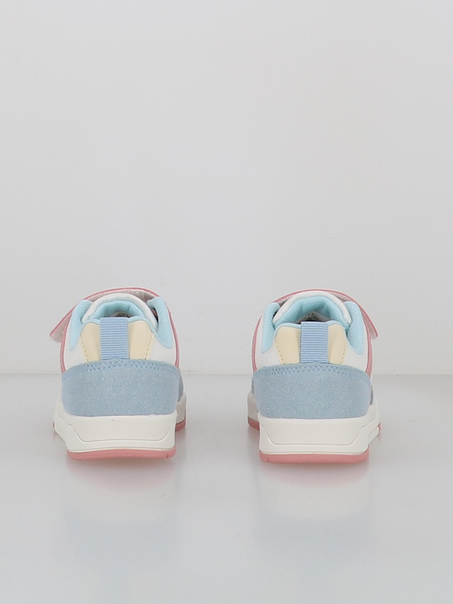 Baskets à scratch logo manis rose bleu enfant - Kappa