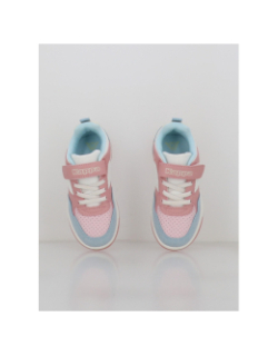 Baskets à scratch logo manis rose bleu enfant - Kappa