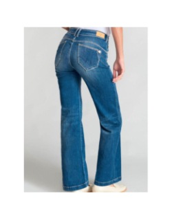 Jean flare taille haute à effet pulp barc bleu femme - Le Temps Des Cerises