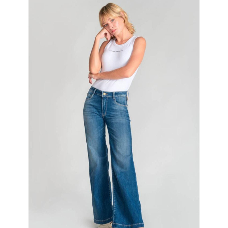 Jean flare taille haute à effet pulp barc bleu femme Le Temps