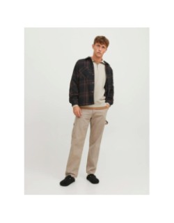 Sweat col zippé bradley beige homme - Jack & Jones