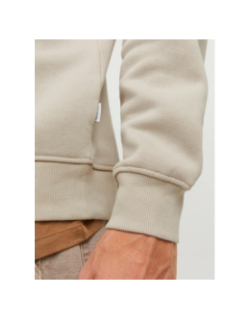 Sweat col zippé bradley beige homme - Jack & Jones
