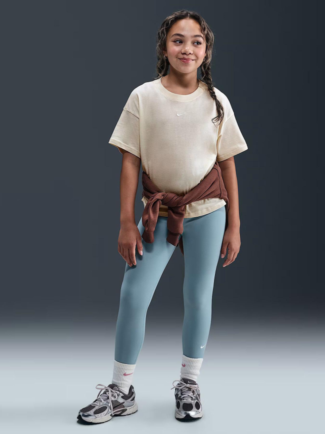 T-shirt à manches courtes boxy essential beige fille - Nike