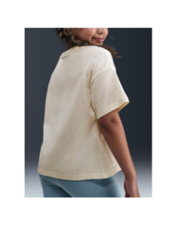 T-shirt à manches courtes boxy essential beige fille - Nike