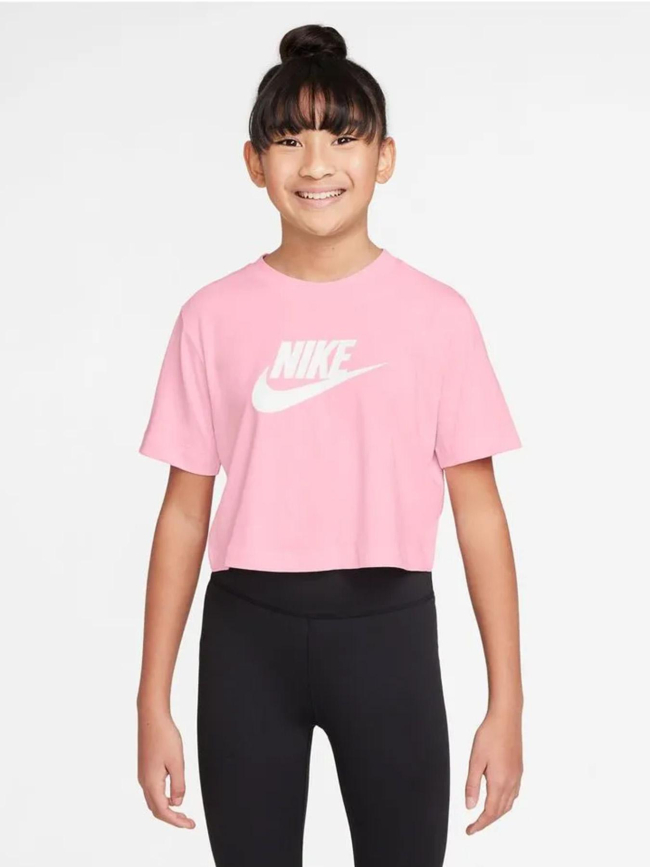 T-shirt crop futura hbr rose fille - Nike