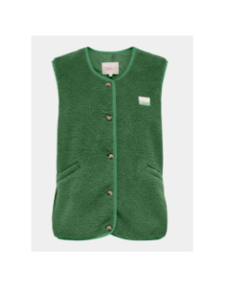 Veste sans manche teddy baby vert femme - Only