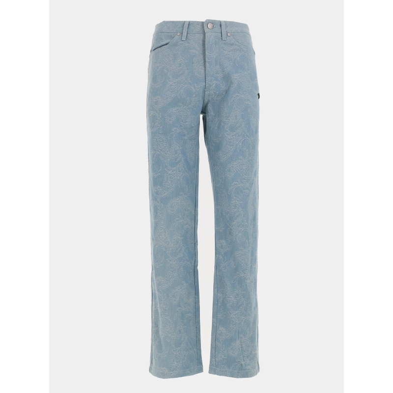 Jean slim à motif feuillage bleu ciel homme - Project X Paris