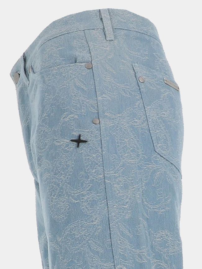 Jean slim à motif feuillage bleu ciel homme - Project X Paris