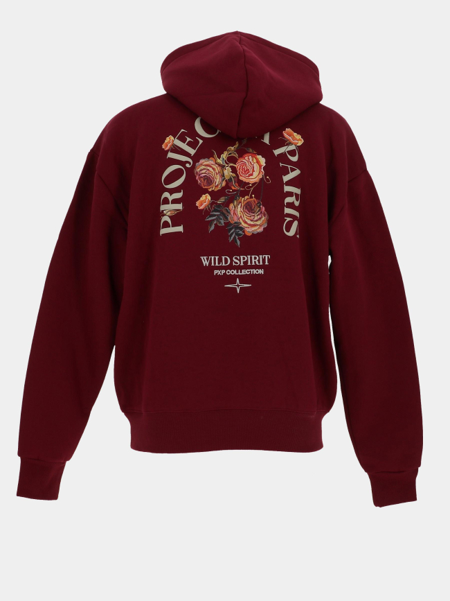 Sweat à capuche wild spirit bordeaux homme - Project X Paris
