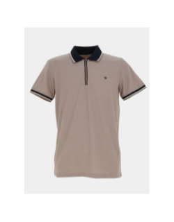Polo col zippé gadiel beige homme - Benson & Cherry