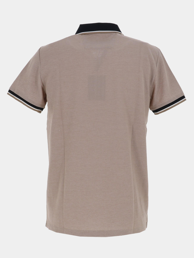 Polo col zippé gadiel beige homme - Benson & Cherry