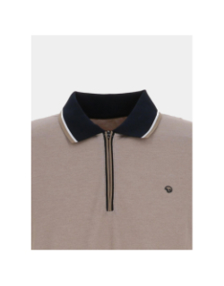 Polo col zippé gadiel beige homme - Benson & Cherry