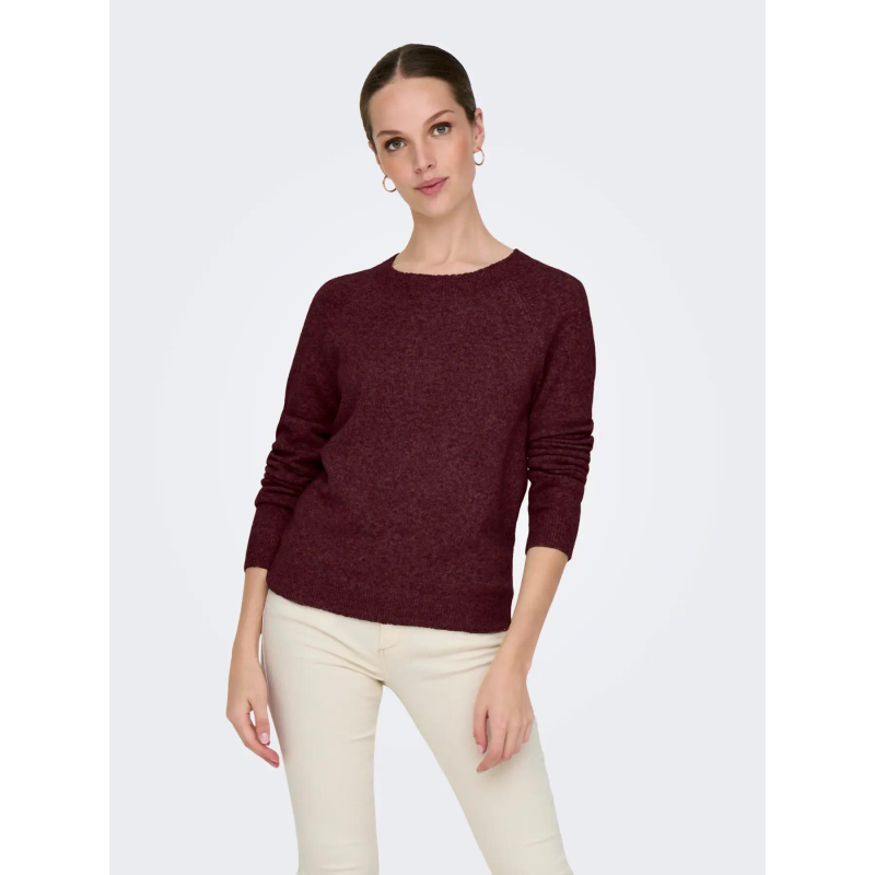 Pull en maille onlrica bordeaux femme - Only