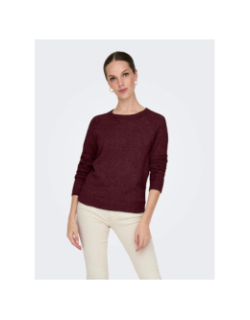 Pull en maille onlrica bordeaux femme - Only