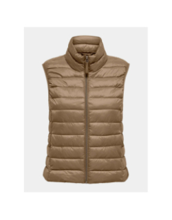 Doudoune sans manches onltahia marron femme - Only