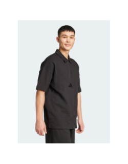 Polo à manches courtes en coton texturé noir homme - Adidas