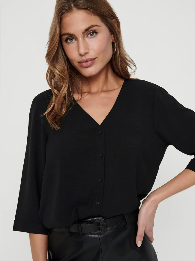 Blouse à manche 3/4 jdylion noir femme - JDY