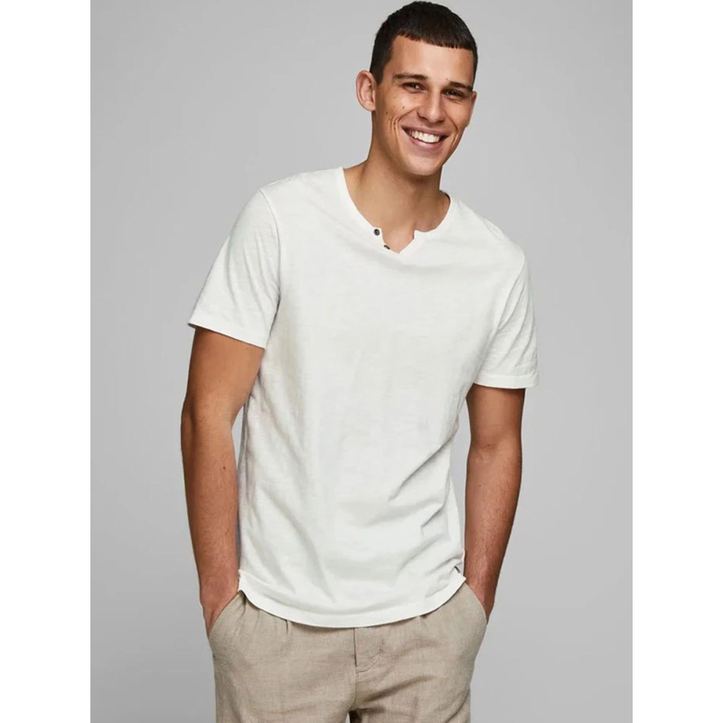 T-shirt col boutonné ben blanc homme - Jack & Jones