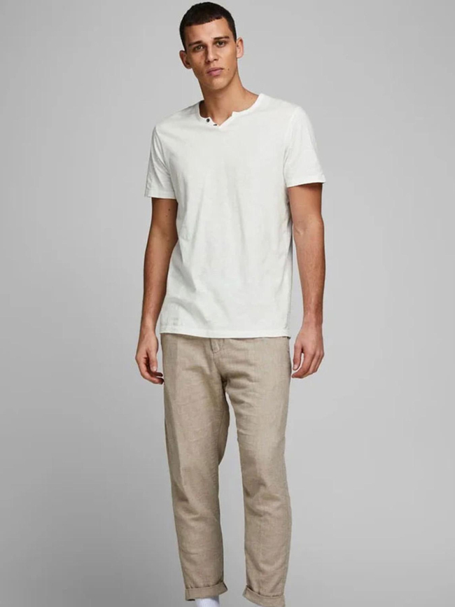 T-shirt col boutonné ben blanc homme - Jack & Jones