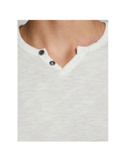 T-shirt col boutonné ben blanc homme - Jack & Jones