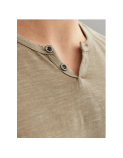T-shirt col boutonné ben marron homme - Jack & Jones
