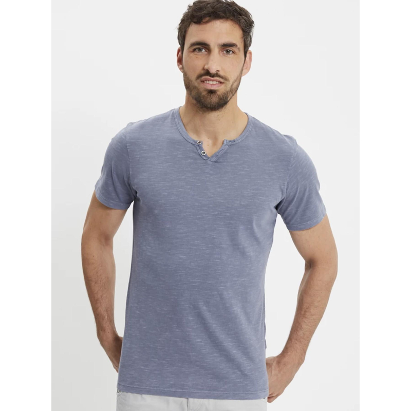 T-shirt col boutonné ben bleu homme - Jack & Jones