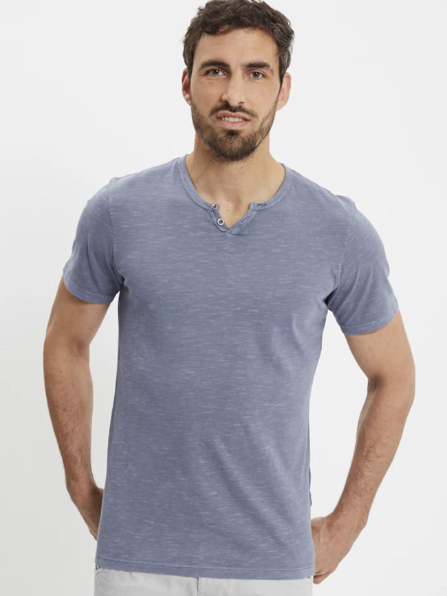T-shirt col boutonné ben bleu homme - Jack & Jones