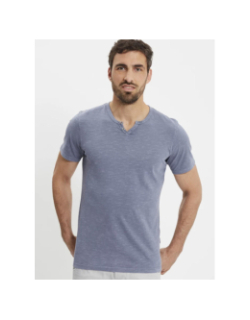 T-shirt col boutonné ben bleu homme - Jack & Jones