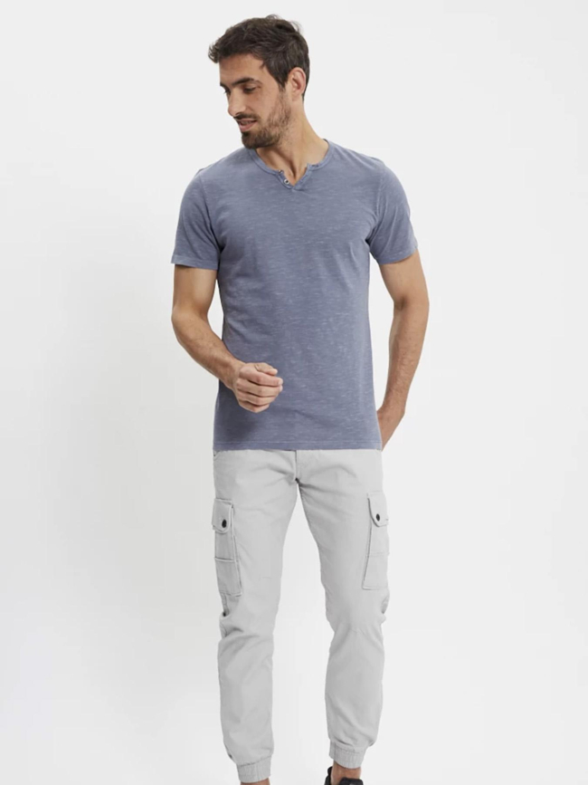 T-shirt col boutonné ben bleu homme - Jack & Jones
