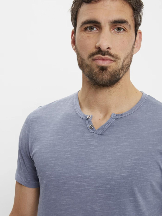 T-shirt col boutonné ben bleu homme - Jack & Jones