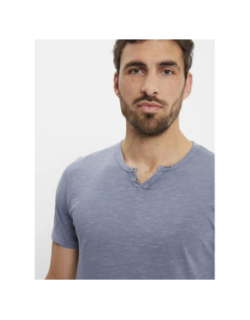 T-shirt col boutonné ben bleu homme - Jack & Jones