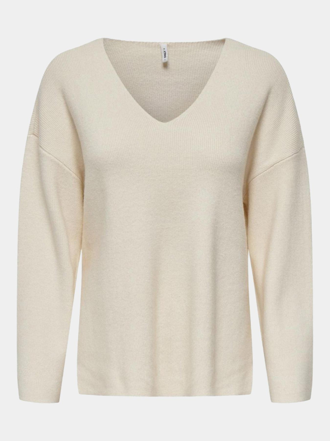 Pull côtelé onlkatia beige femme - Only