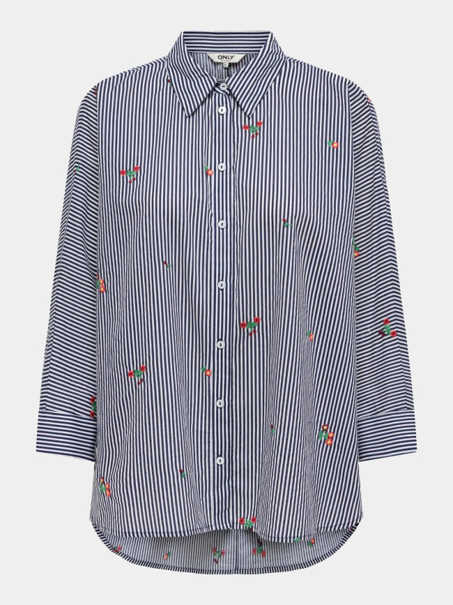 Chemise rayée à motif onlgrizzi balnc femme - Only