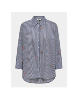 Chemise rayée à motif onlgrizzi balnc femme - Only