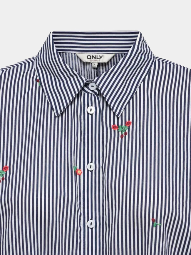 Chemise rayée à motif onlgrizzi balnc femme - Only