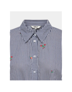 Chemise rayée à motif onlgrizzi balnc femme - Only