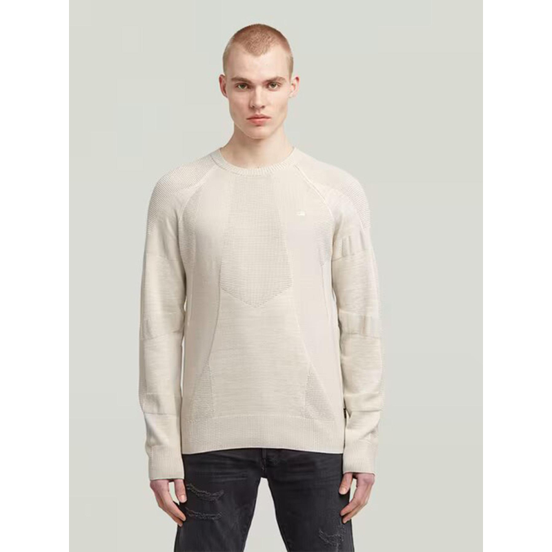 Pull 3d biker beige homme - G Star