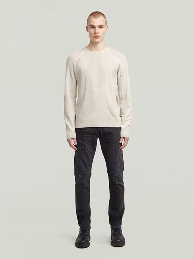 Pull 3d biker beige homme - G Star