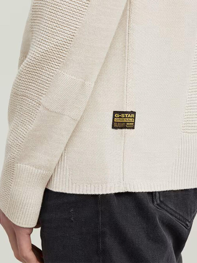 Pull 3d biker beige homme - G Star