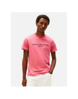 T-shirt slim fit logo rose homme - Tommy Hilfiger