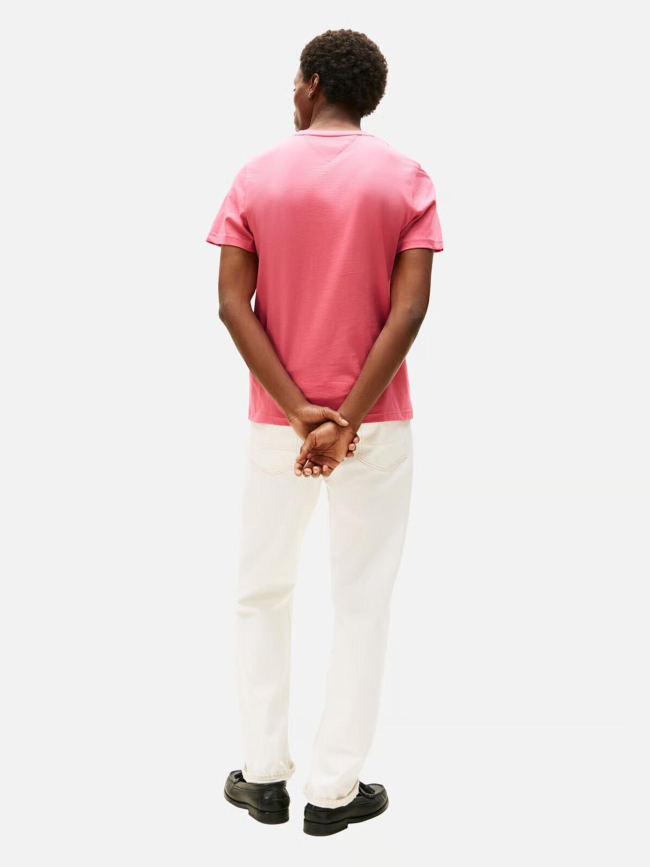 T-shirt slim fit logo rose homme - Tommy Hilfiger