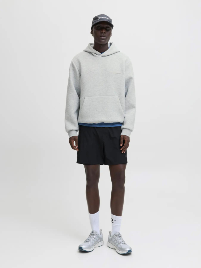 Sweat à capuche fusion scuba gris chiné homme - Jack & Jones