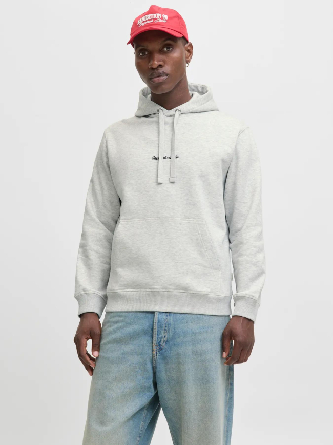 Sweat à capuche jornorrebro gris chiné homme - Jack & Jones