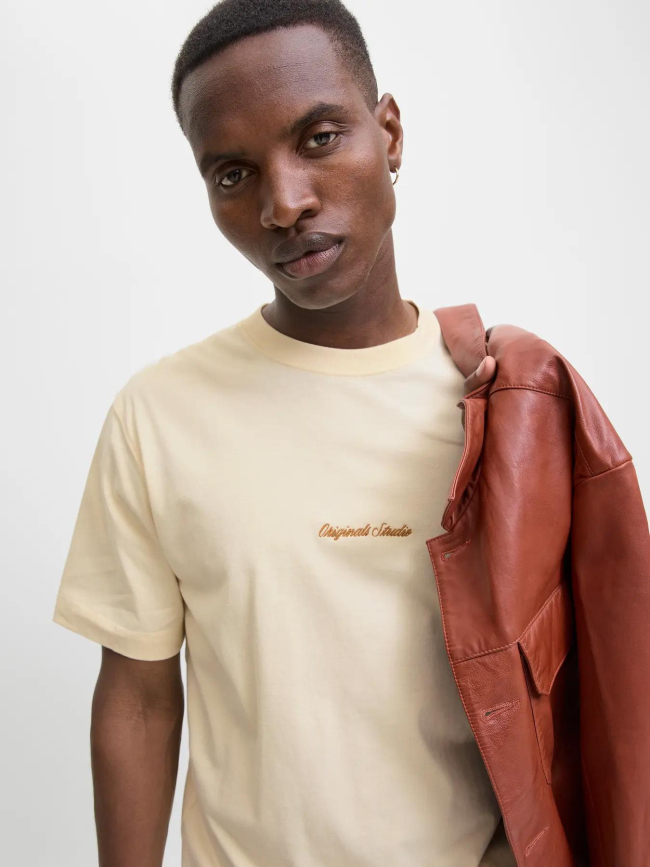 T-shirt jornorrebro blanc crème homme - Jack & Jones